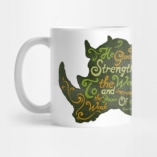 Rhino silhouette with motivational words of wisdom Mug